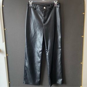 Black Shein Leather Pants Size Petite Medium